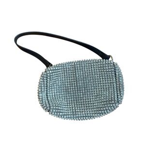 Silver Rhinestone Crystal Mini Bag Y2K Sparkly Evening Shoulder Clutch